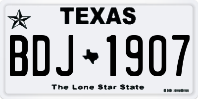 TX license plate BDJ1907
