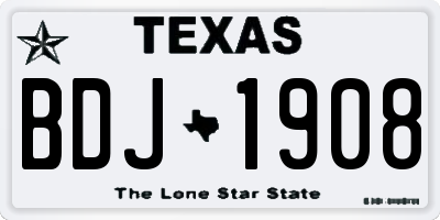 TX license plate BDJ1908