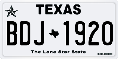 TX license plate BDJ1920