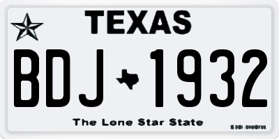 TX license plate BDJ1932