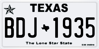 TX license plate BDJ1935