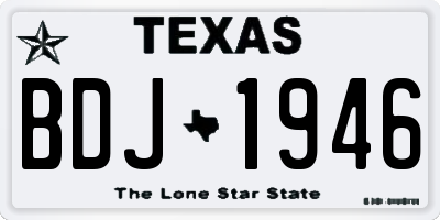 TX license plate BDJ1946