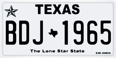 TX license plate BDJ1965