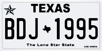 TX license plate BDJ1995
