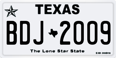 TX license plate BDJ2009