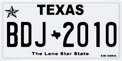TX license plate BDJ2010