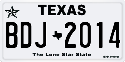 TX license plate BDJ2014
