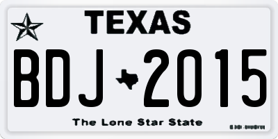 TX license plate BDJ2015