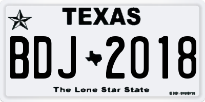 TX license plate BDJ2018