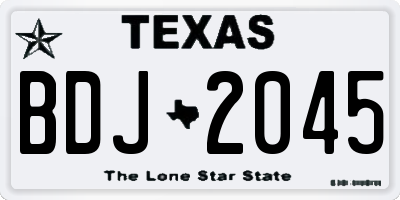 TX license plate BDJ2045