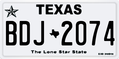TX license plate BDJ2074