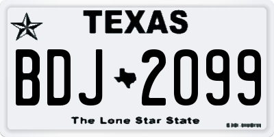 TX license plate BDJ2099