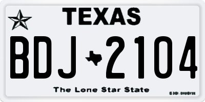 TX license plate BDJ2104