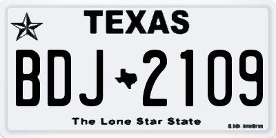 TX license plate BDJ2109