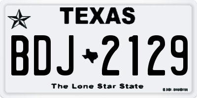 TX license plate BDJ2129