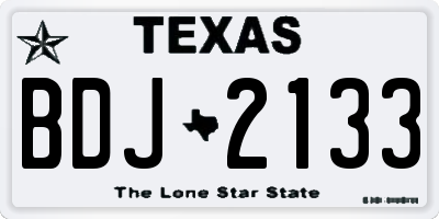 TX license plate BDJ2133