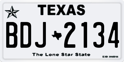 TX license plate BDJ2134