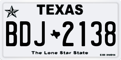 TX license plate BDJ2138