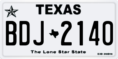 TX license plate BDJ2140