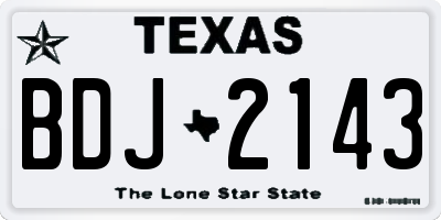TX license plate BDJ2143