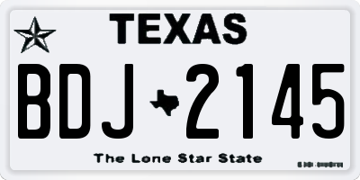 TX license plate BDJ2145