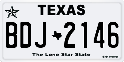 TX license plate BDJ2146