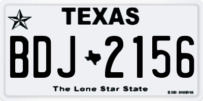 TX license plate BDJ2156