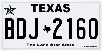 TX license plate BDJ2160