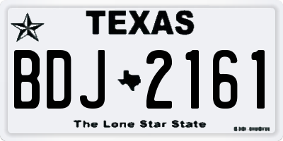 TX license plate BDJ2161