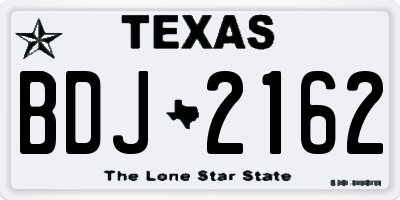 TX license plate BDJ2162
