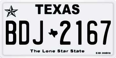 TX license plate BDJ2167