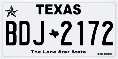 TX license plate BDJ2172