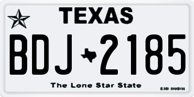 TX license plate BDJ2185