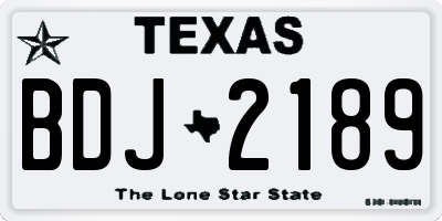TX license plate BDJ2189