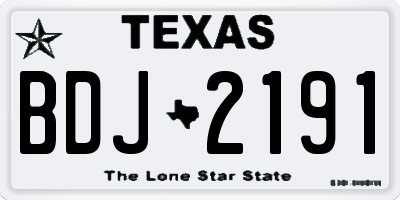 TX license plate BDJ2191