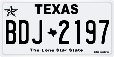 TX license plate BDJ2197