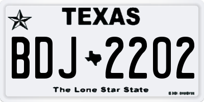 TX license plate BDJ2202