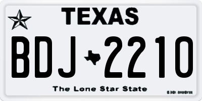 TX license plate BDJ2210