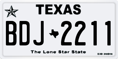 TX license plate BDJ2211