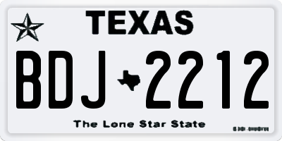 TX license plate BDJ2212