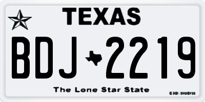 TX license plate BDJ2219