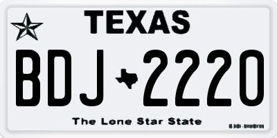 TX license plate BDJ2220