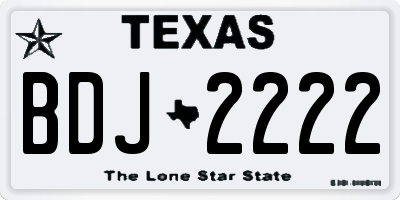 TX license plate BDJ2222