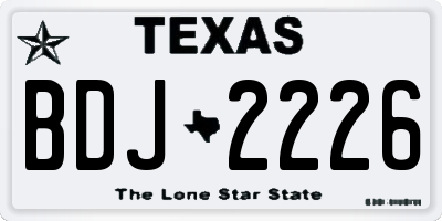 TX license plate BDJ2226