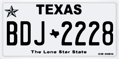 TX license plate BDJ2228