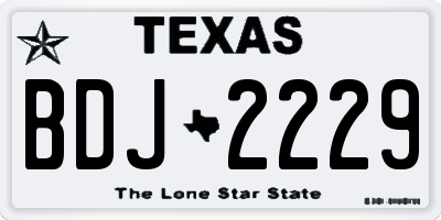 TX license plate BDJ2229