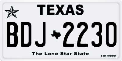 TX license plate BDJ2230