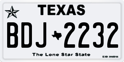 TX license plate BDJ2232