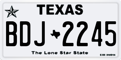 TX license plate BDJ2245