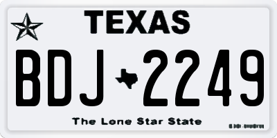 TX license plate BDJ2249